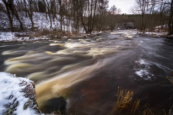 Beautiful Waterfall Winter Season — 스톡 사진