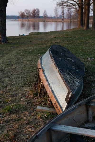 Alte Holzboote Der Flussküste — Stockfoto