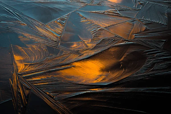 Structuring Ice Drawing Sunset — 스톡 사진