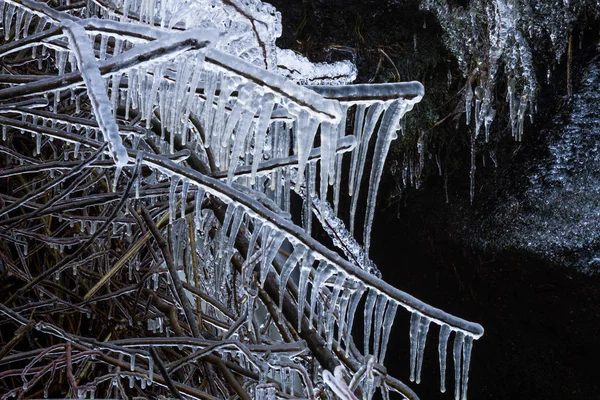 Hermosa Cascada Temporada Invierno — Foto de Stock