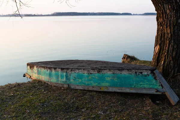 Old Wooden Boat River Coast — Stock Photo, Image