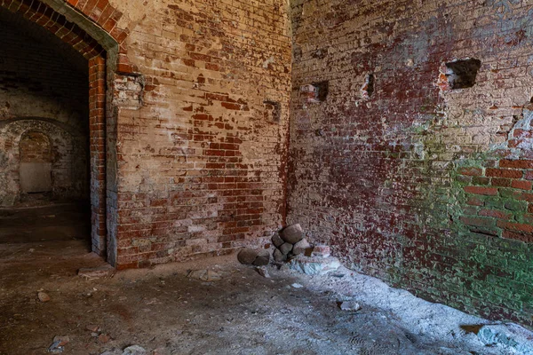 Interior Old Abandoned Brick Building Stock Picture