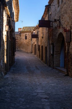 Old european city with brick buildings