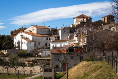 Old european city with brick buildings