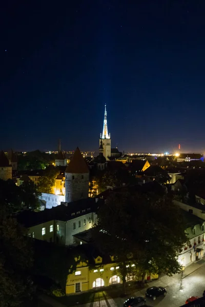 Staré Evropské Město Noci — Stock fotografie