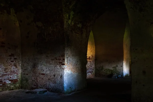 Interior Del Antiguo Edificio Ladrillo Abandonado — Foto de Stock