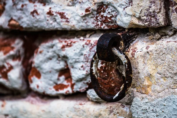 Interior Antigo Edifício Tijolos Abandonados — Fotografia de Stock