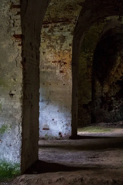 Interior Del Antiguo Edificio Ladrillo Abandonado — Foto de Stock
