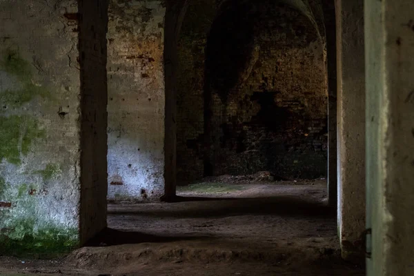 Interior Old Abandoned Brick Building — Stock Photo, Image