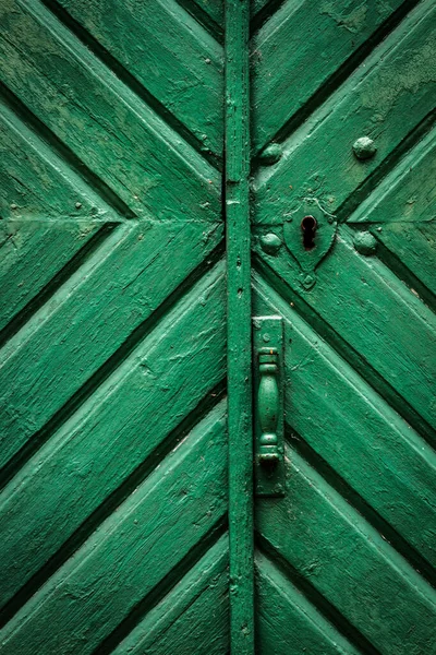 Grüne Tür Der Alten Kirche — Stockfoto