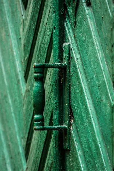 Grüne Tür Der Alten Kirche — Stockfoto