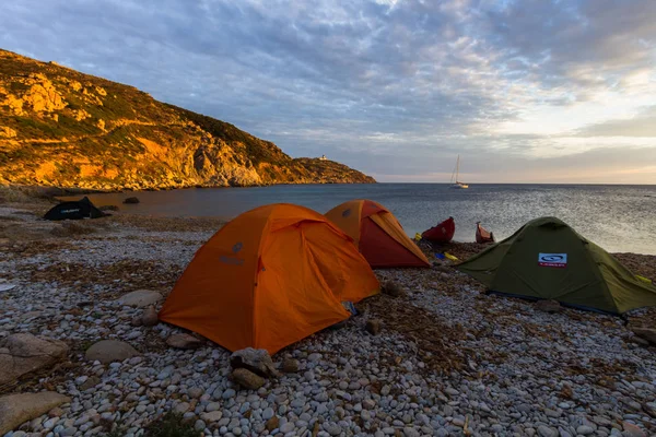 Touristic Tents Sea Coast — Stock Photo, Image