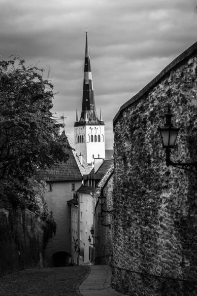 Old European City Black White Tone — Stock Photo, Image