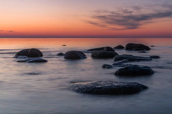 Costa Mare Pietra Tramonto — Foto Stock