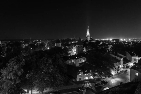 Cidade Europeia Velha Tom Preto Branco — Fotografia de Stock