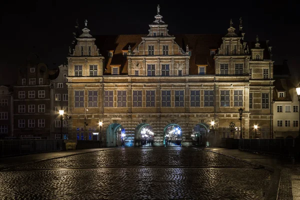 Gdansk Παλιά Πόλη Νύχτα — Φωτογραφία Αρχείου