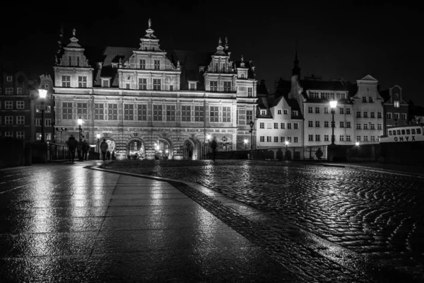 Gdansk Παλιά Πόλη Νύχτα — Φωτογραφία Αρχείου