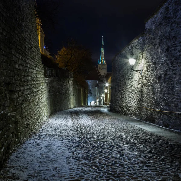 Vecchia Città Europea Notte — Foto Stock