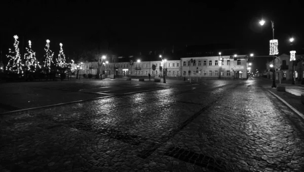 Alte Europäische Stadt Bei Nacht — Stockfoto