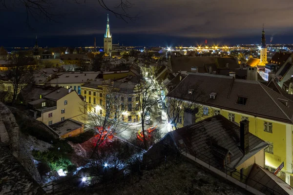 Staré Evropské Město Noci — Stock fotografie