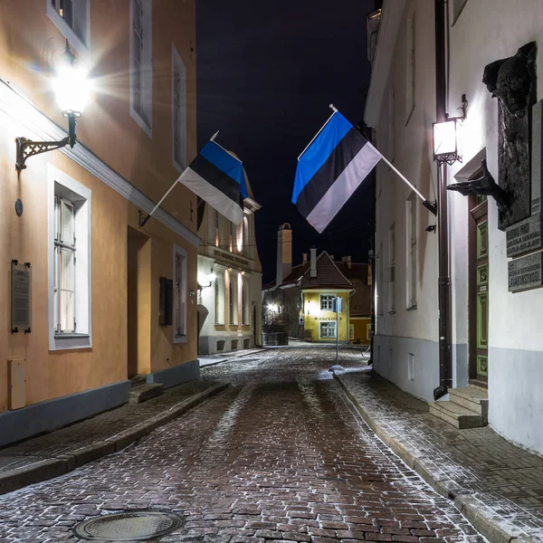 Velha Cidade Europeia Noite — Fotografia de Stock