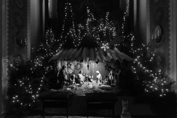 Fundo Madeira Bonita Com Decorações Natal — Fotografia de Stock