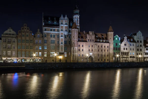 Gdansk Παλιά Πόλη Νύχτα — Φωτογραφία Αρχείου