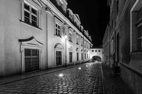 Grudziadz Cidade Rua Noite — Fotografia de Stock