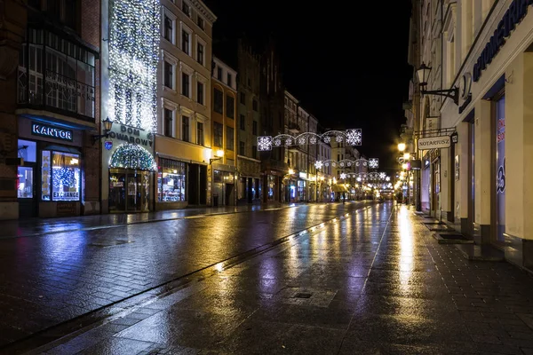 Velha Cidade Europeia Noite — Fotografia de Stock