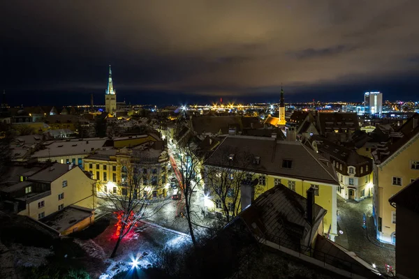 Vieille Ville Européenne Nuit — Photo