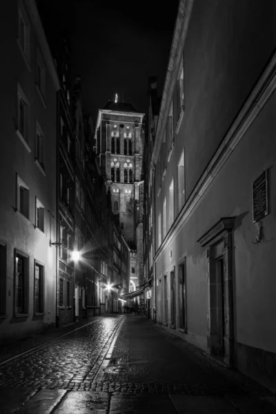 Vista Notturna Della Strada Della Città — Foto Stock