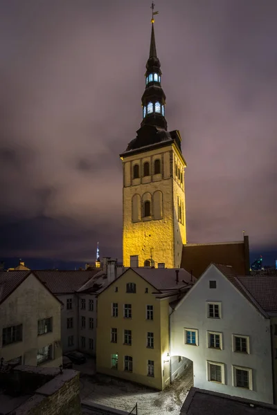 Gamla Europeiska Staden Natten — Stockfoto