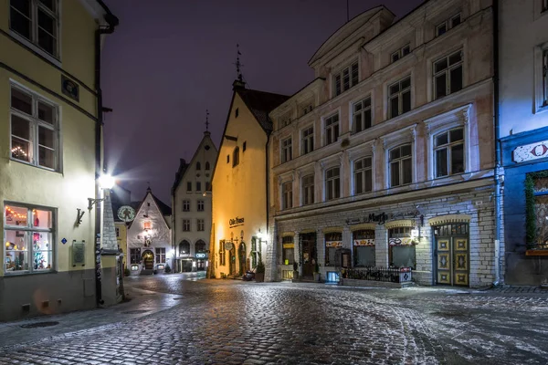 Gamla Europeiska Staden Natten — Stockfoto