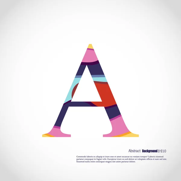 Dopis A z abstraktní barvy — Stockový vektor