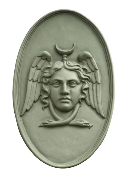 A cabeça do mítico monstro Medusa no escudo — Fotografia de Stock