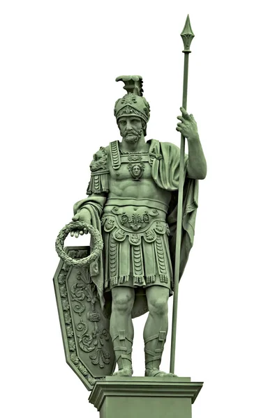 Staty av romerska guden av krig Mars (Ares) i rustning av antika romerska krigare — Stockfoto