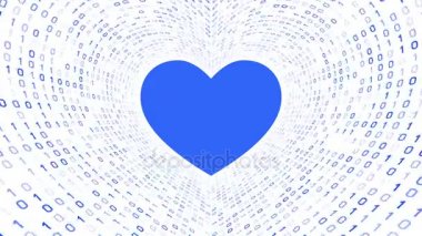 Beyaz zemin üzerine mavi kalp simgesi formu mavi ikili tünel. Sorunsuz döngü. Daha fazla simge ve benim portföyünde mevcut renk seçenekleri.