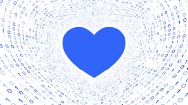 Beyaz zemin üzerine mavi kalp simgesi formu mavi ikili tünel. Sorunsuz döngü. Daha fazla simge ve benim portföyünde mevcut renk seçenekleri.