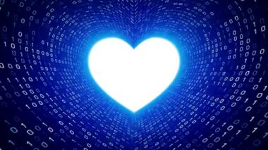 Mavi zemin üzerine beyaz kalp simgesi formu beyaz ikili tünel. Sorunsuz döngü. Daha fazla simge ve benim portföyünde mevcut renk seçenekleri.