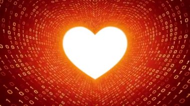 Turuncu zemin üzerine beyaz kalp simgesi formu sarı ikili tünel. Sorunsuz döngü. Daha fazla simge ve benim portföyünde mevcut renk seçenekleri.