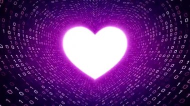 Menekşe arka plan üzerinde beyaz kalp simgesi formu beyaz ikili tünel. Sorunsuz döngü. Daha fazla simge ve benim portföyünde mevcut renk seçenekleri.