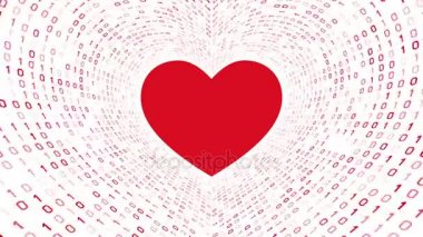 Beyaz zemin üzerine kırmızı kalp simgesi formu kırmızı ikili tünel. Sorunsuz döngü. Daha fazla simge ve benim portföyünde mevcut renk seçenekleri.