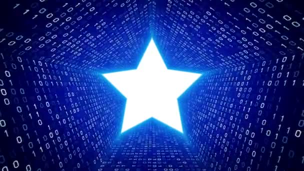 Icône étoile blanche forme tunnel binaire blanc sur fond bleu. Boucle sans couture. Plus d'icônes et d'options de couleur disponibles dans mon portefeuille .