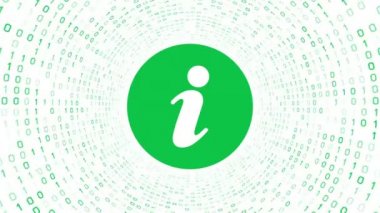 Beyaz zemin üzerine yeşil bilgi simgesi formu yeşil ikili tünel. Sorunsuz döngü. Daha fazla simge ve benim portföyünde mevcut renk seçenekleri.