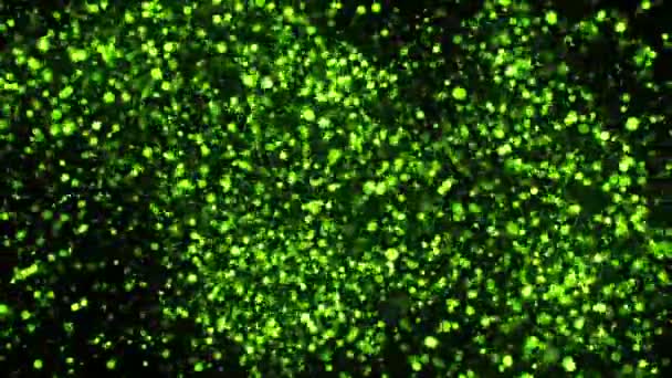 Fondo Abstracto Con Partículas Brillantes Tinte Verde Lazo Sin Costuras — Vídeo de stock