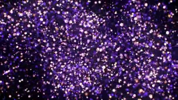 Fondo Abstracto Con Partículas Brillantes Tinte Morado Lazo Sin Costuras — Vídeo de stock