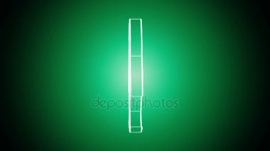 El zümrüt yeşil arka plan üzerinde iplik izole biohazard sembolü çekilmiş. Sorunsuz döngü animasyon. Daha fazla simge ve benim portföyünde mevcut renk seçenekleri.