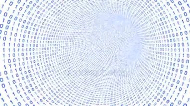 Beyaz zemin üzerine mavi dijital ikili tünel. Sorunsuz döngü animasyon. Benim portföyünde mevcut daha fazla renk seçenekleri.