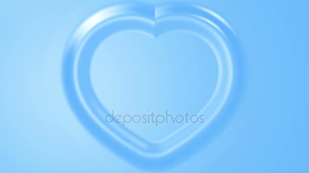 Κινούμενα Φόντο Σχήμα Καρδιάς Που Σχηματίζονται Πολλαπλασιαστικές Επιπτώσεις Μπλε Απόχρωση — Αρχείο Βίντεο