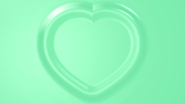 Κινούμενα Φόντο Σχήμα Καρδιάς Που Σχηματίζονται Πολλαπλασιαστικές Επιπτώσεις Πράσινη Απόχρωση — Αρχείο Βίντεο